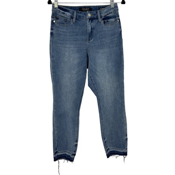 Judy Blue Thermadenim Undone Hem Medium Wash Mid Rise Boyfriend Fit Jeans 3/26 - Picture 1 of 6
